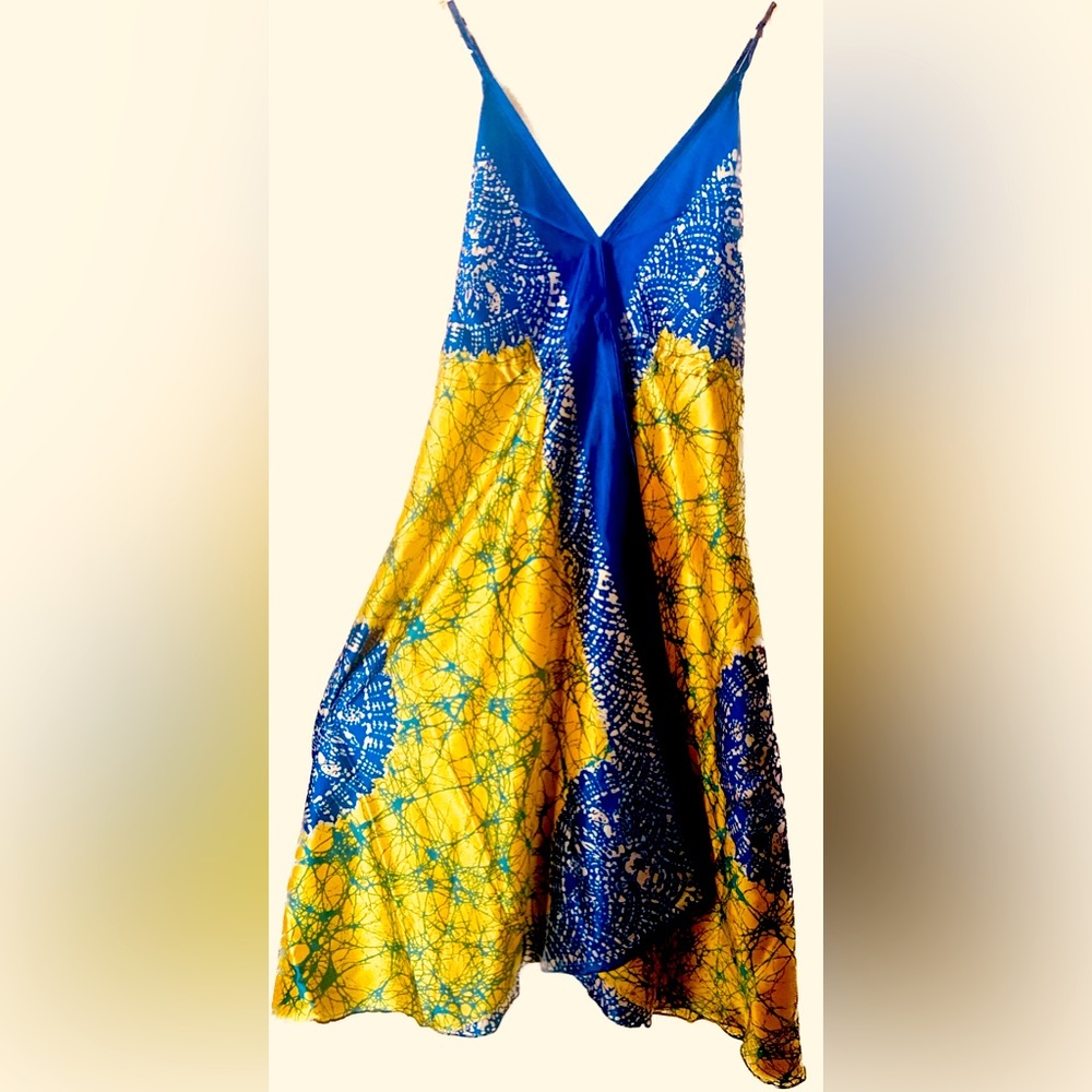 Bohemian Silky Satin Handkerchief Tie Beach Dress